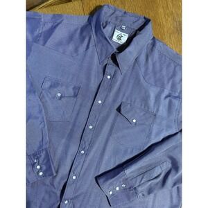 CORRAL WEST RANCH‎ WEAR Men's 2XLT Rodeo Dress Shirt Western Blue Purple Striped